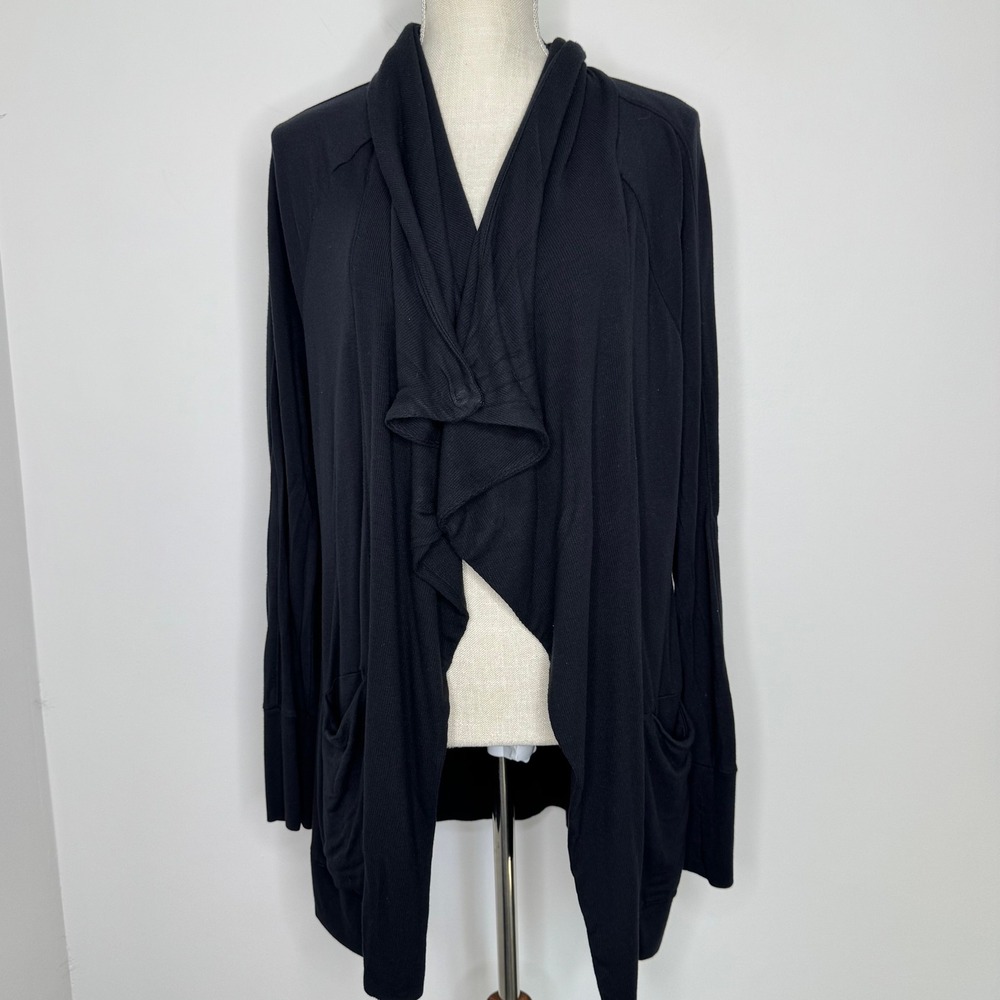 Athleta Studio Wrap Cardigan Medium Black‎
